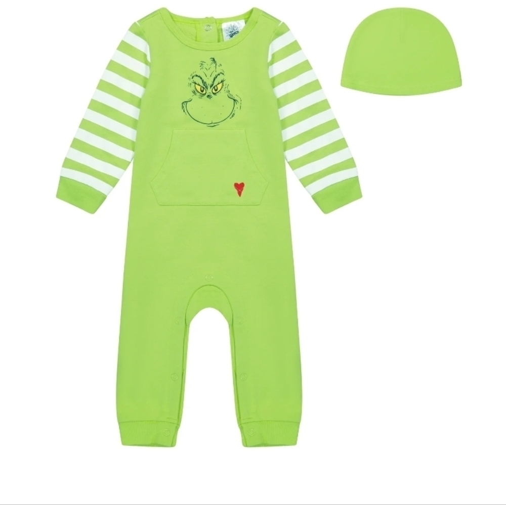 The Grinch Baby Set Footie with Hat